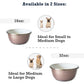 Deep Dog Bowl with Paw Print Design – Stainless Steel Bowl, Ideal for Small, Medium to Large Dogs – Rose Gold
